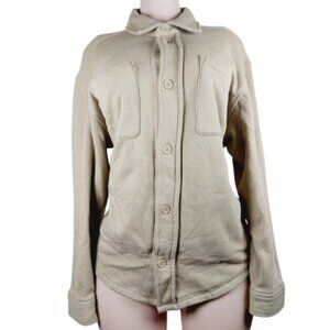 Old Navy Women's Sliced Bread/Beige Long Sleeve Fleece Tunic Shacket Size L